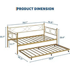 Cama nido doble de metal con colchón adicional, estructura resistente, ruedas con freno y listones de metal. Ideal para dormitorio, habitación de invitados o sala de estar.