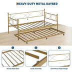 Cama nido doble de metal con colchón adicional, estructura resistente, ruedas con freno y listones de metal. Ideal para dormitorio, habitación de invitados o sala de estar.