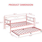 Cama nido doble de metal con colchón adicional, estructura resistente, ruedas con freno y listones de metal. Ideal para dormitorio, habitación de invitados o sala de estar.