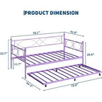 Cama nido doble de metal con colchón adicional, estructura resistente, ruedas con freno y listones de metal. Ideal para dormitorio, habitación de invitados o sala de estar.