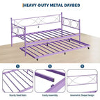 Cama nido doble de metal con colchón adicional, estructura resistente, ruedas con freno y listones de metal. Ideal para dormitorio, habitación de invitados o sala de estar.