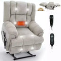 Dual Motor Heat Massage Recliners Infinite Position Up to 350 LBS Electric Power Lift Recliners