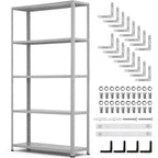 5 Tier Heavy Duty Steel Shelving Unit,500 lbs Capacity Garage Storage Shelves with Adjustable Height,Metal Industrial Shelves for Indoor Outdoor