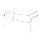 VEVOR Acrylic Coffee Table, 2 Tiers Center Table with Storage Shelf, Modern Rectangle Acrylic Coffee Desk,19.7 x 31.5 x 15 in, Clear