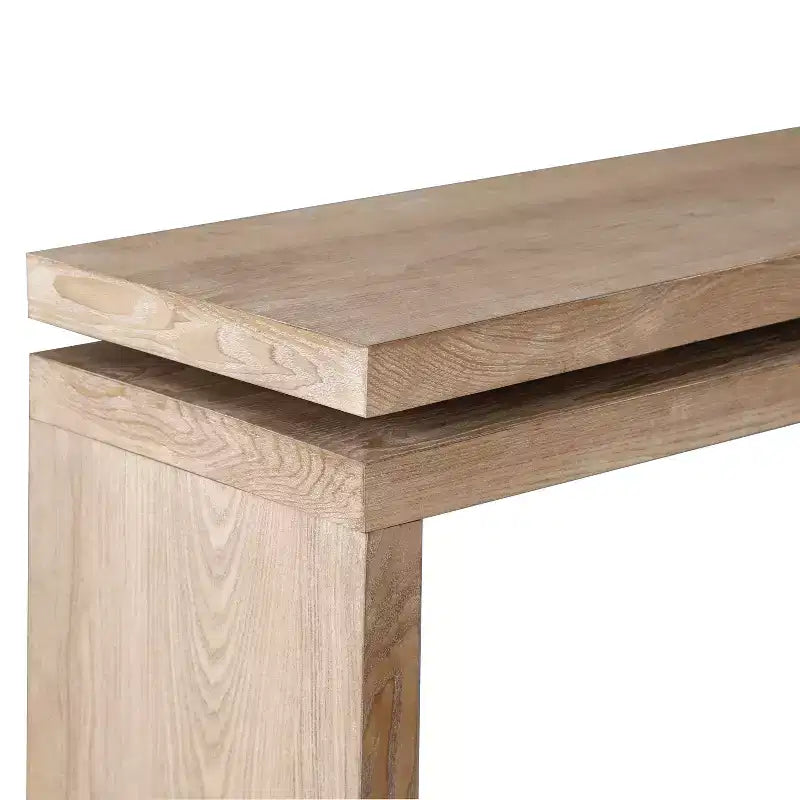 Mesa consola rústica de 60" - Mesa de entrada de madera retro con diseño de suspensión de doble tablero, mesa de sofá para sala de estar