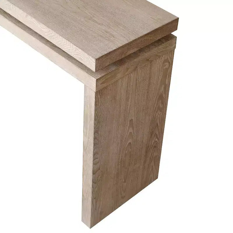 Mesa consola rústica de 60" - Mesa de entrada de madera retro con diseño de suspensión de doble tablero, mesa de sofá para sala de estar