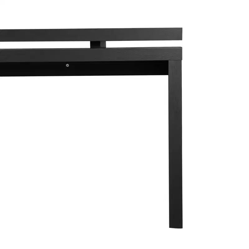 Mesa consola rústica de 60" - Mesa de entrada de madera retro con diseño de suspensión de doble tablero, mesa de sofá para sala de estar
