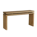 Mesa consola rústica de 60" - Mesa de entrada de madera retro con diseño de suspensión de doble tablero, mesa de sofá para sala de estar