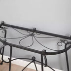 Mesa de Centro de Cristal Templado con Patas Metálicas, Mesa Auxiliar de Diseño Rústico, Mesa Consola Robusta para el Hogar, la Oficina y la Sala de Estar.