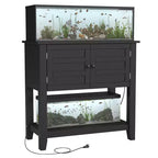 Mueble para acuario de 20-29 galones con toma de corriente y armario de almacenamiento incorporados, capacidad de 660 lb