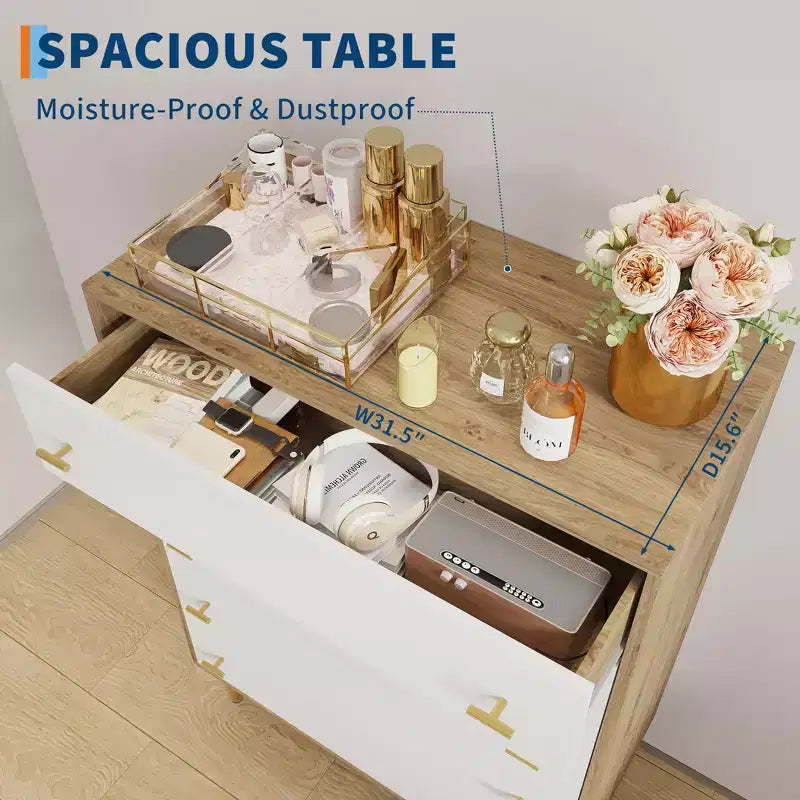 Cómoda de granja de 5 cajones para dormitorio, cómoda alta de madera rústica de 111,76 cm con cajones grandes y tiradores de barra para sala de estar