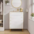 Farmhouse 5 Drawers Dresser for Bedroom, 44 in Tall Dresser Wood Rustic Chest of Drawers with Large Drawers & Bar Handles for Living Room