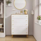 Farmhouse 5 Drawers Dresser for Bedroom, 44 in Tall Dresser Wood Rustic Chest of Drawers with Large Drawers & Bar Handles for Living Room
