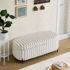 TUYOHW 49.2H Fluffy Ottoman Bench with Metal Legs,Faux Fur End-of-Bed Bench for Living Room,Wide Round Entryway Bench,275lbs Capacity