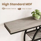 Mesa consola de entrada de 55 pulgadas, mesa de sofá estrecha industrial larga con marco de metal en forma de O, mesa para detrás del sofá para sala de estar, pasillo o entrada