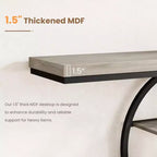 Mesa consola de entrada de 55 pulgadas, mesa de sofá estrecha industrial larga con marco de metal en forma de O, mesa para detrás del sofá para sala de estar, pasillo o entrada