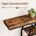 Mesa consola de entrada de 55 pulgadas, mesa de sofá estrecha industrial larga con marco de metal en forma de O, mesa para detrás del sofá para sala de estar, pasillo o entrada