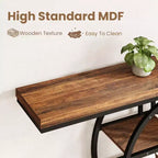 Mesa consola de entrada de 55 pulgadas, mesa de sofá estrecha industrial larga con marco de metal en forma de O, mesa para detrás del sofá para sala de estar, pasillo o entrada