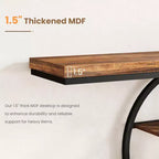 Mesa consola de entrada de 55 pulgadas, mesa de sofá estrecha industrial larga con marco de metal en forma de O, mesa para detrás del sofá para sala de estar, pasillo o entrada
