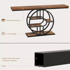 Mesa consola de entrada de 55 pulgadas, mesa de sofá estrecha industrial larga con marco de metal en forma de O, mesa para detrás del sofá para sala de estar, pasillo o entrada