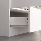 Armario de doble puerta con barra para colgar y cajón, organizador de ropa para dormitorio que ahorra espacio