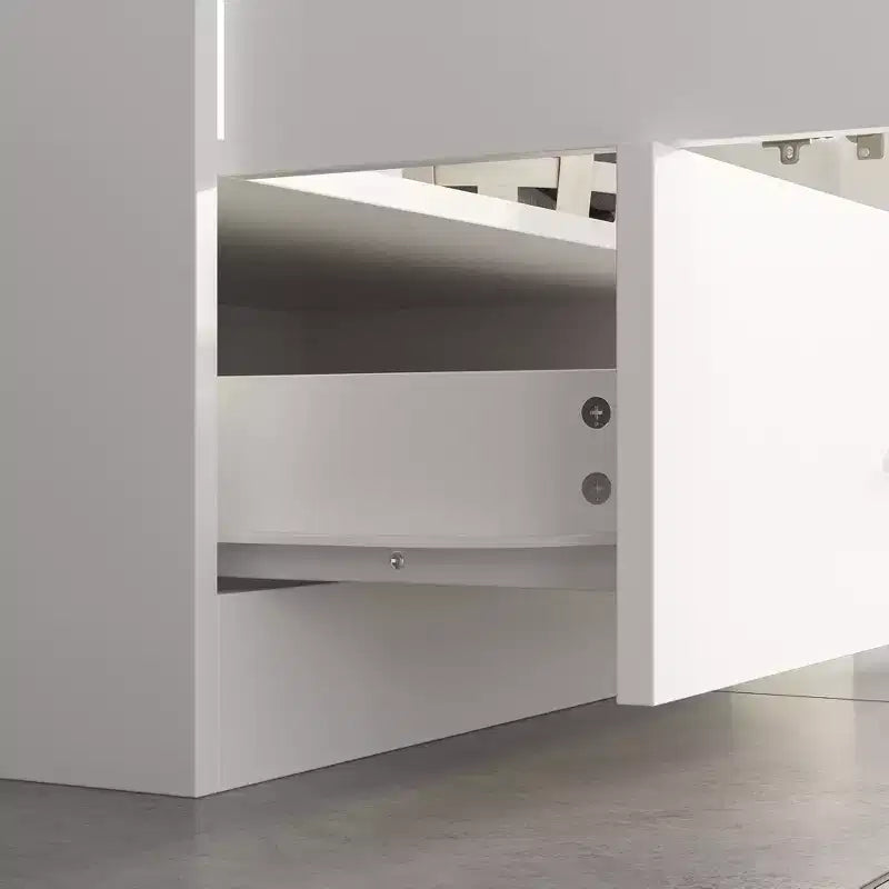 Armario de doble puerta con barra para colgar y cajón, organizador de ropa para dormitorio que ahorra espacio