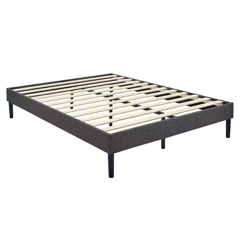 Base de cama tamaño King con plataforma y soporte de listones de madera