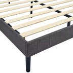 Base de cama tamaño King con plataforma y soporte de listones de madera