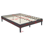 Base de cama tamaño King con plataforma y soporte de listones de madera