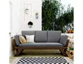 Expandable Outdoor Wood Daybed Set with Water Resistant Cushions, Adjustable Sofa Chaise Lounge for Patio, Balcony, Poolside, Garden