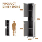 Mueble de almacenamiento alto y estrecho de 66.9 pulgadas para baño, organizador independiente con estantes ajustables, diseño resistente al agua para baño, cocina, pasillo