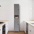 Mueble de almacenamiento alto y estrecho de 66.9 pulgadas para baño, organizador independiente con estantes ajustables, diseño resistente al agua para baño, cocina, pasillo