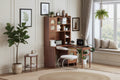Whisen Computer Desk, Office Desk, Gaming Desk, Writing Desk & Work Desk with 90 Degree Rotating Desktop, Drawer, Shelves and Cabinets
