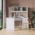 Home Office Computer Desk with Bookcase, Cabinet, 2 Drawers, Open Shelves for Living Room, Office, Bedroom