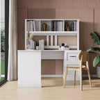 Home Office Computer Desk with Bookcase, Cabinet, 2 Drawers, Open Shelves for Living Room, Office, Bedroom