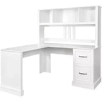 Escritorio de ordenador para oficina en casa con librería, armario, 2 cajones, estantes abiertos para sala de estar, oficina, dormitorio