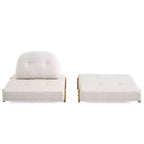 Sillón Cama Plegable Moderno Convertible con Tapizado de Peluche, Patas de Madera de Caucho y Cojín Decorativo