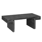 Mesa de centro industrial vintage americana con almacenamiento de doble nivel, 52 pulgadas de ancho para sala de estar