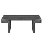 Mesa de centro industrial vintage americana con almacenamiento de doble nivel, 52 pulgadas de ancho para sala de estar