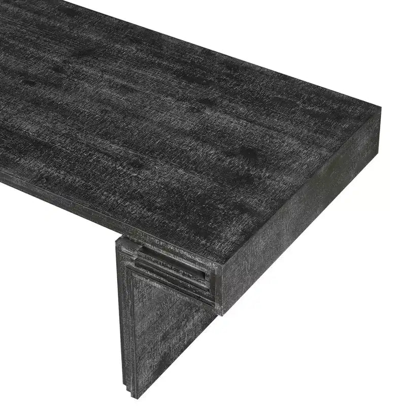 Mesa de centro industrial vintage americana con almacenamiento de doble nivel, 52 pulgadas de ancho para sala de estar