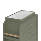 Cómoda infantil de 3 cajones con estanterías laterales y cambiador extraíble, con certificación GREENGUARD Gold