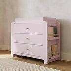Cómoda infantil de 3 cajones con estanterías laterales y cambiador extraíble, con certificación GREENGUARD Gold
