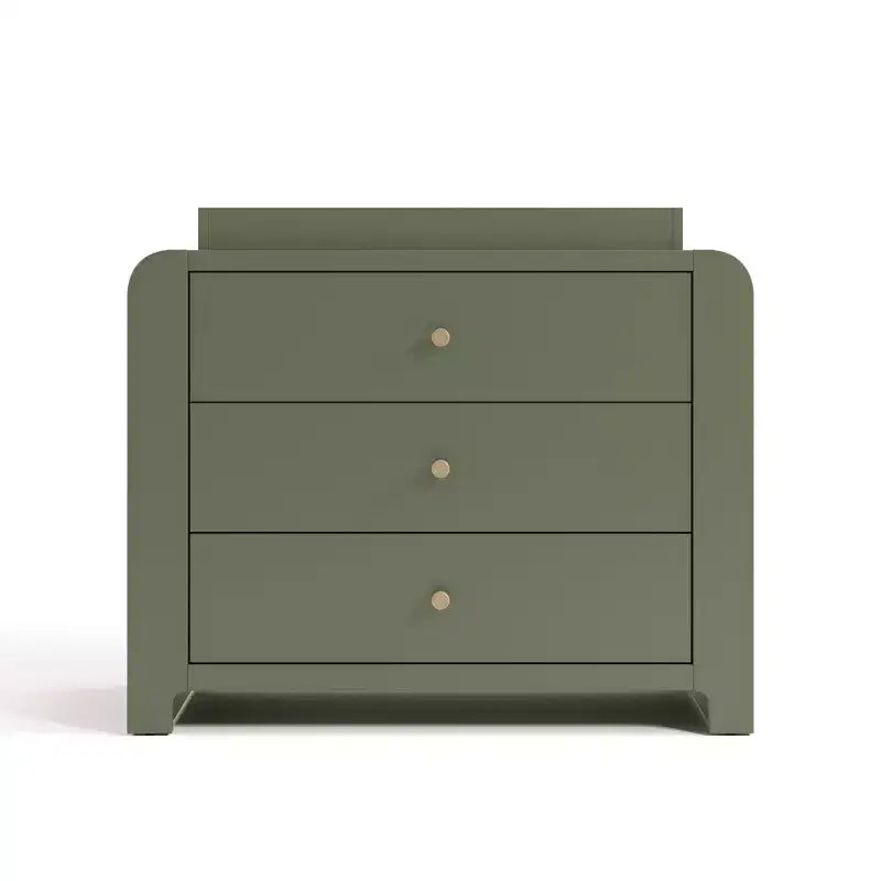 Cómoda infantil de 3 cajones con estanterías laterales y cambiador extraíble, con certificación GREENGUARD Gold