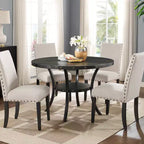 GDFStudio Brenton 48 Contemporary Round Dining Table with Storage Shelf