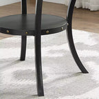 Mesa de comedor redonda contemporánea de 48" con estante de almacenamiento incorporado, acabado Coffee Bean, para 4 personas