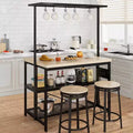 47 inch Kitchen Island with Storage, Large Bakers Rack Stand with 3-Tier Shelves, 5 Hooks for Pantry Organization, Kitchen Counter Prep Table