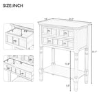 Consola de Madera Maciza Rústica de 23.7 pulgadas con 3 Cajones y Estante Inferior, Gris