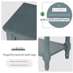 Consola de Madera Maciza Rústica de 23.7 pulgadas con 3 Cajones y Estante Inferior, Gris