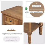 Consola de Madera Maciza Rústica de 23.7 pulgadas con 3 Cajones y Estante Inferior, Gris