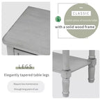 Consola de Madera Maciza Rústica de 23.7 pulgadas con 3 Cajones y Estante Inferior, Gris